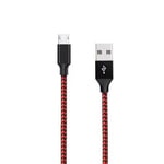 INF Mikro-USB-nailonpunottu latauskaapeli 0,9 m - punainen / musta