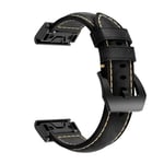 Garmin Fenix 5 - Äkta Läder armband 22mm Passar för handledsomkrets 135-225mm Svart