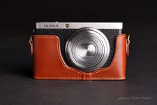 Genuine real Leather Half Camera Case Camera bag cover for Fujifilm XF1 FUJI XF1
