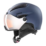 uvex Hlmt 600 Visor - Ski Helmet for Men and Women - Visor - Individual Fit - Blue Matt - 53-55 cm