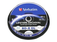 Verbatim M-Disc - 10 x BD-R DL - 50 GB 6x - yta utskrivbar med bläckstråleskrivare - spindel