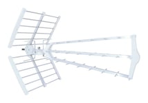 Metronic - Antenne d'extérieur trinappe amplifiée 55 dB - blanche - Gris