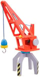 New Classic Toys Grue Porte-Containeur Jouet en Bois pour Enfant, 931, Orange, Container Crane on Wheels