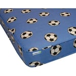 Starlight Beds - (Blue FB) 3ft Budget Single Mattress with Blue Football Hard Wearing Fabric 90cm x 190cm