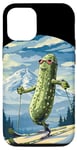 Coque pour iPhone 12/12 Pro Ski de fond cool avec de belles montagnes pour les cornichons
