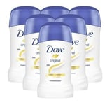 6 x 40ml Dove Deodorant Anti-Perspirant Original Stick 48h