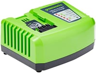 Greenworks Chargeur De Batterie G40UC4 (Li-Ion 40 V 4A 30 min Temps De Charge Avec Batterie 2 Ah Adapté À Tous Les Appareils Et Batteries De La Série 40 V Greenworks Tools)