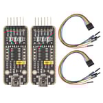 2st USB till UART Ttl Adapter För CH343G Chip Dubbelsidig Svart Nedsänkt Guldprocess Seriell Konverteringsmodul