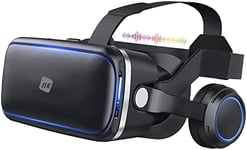 NK Casque Réalité Virtuelle - Casque VR avec Audio Compatible avec iPhone & Android (4,7" - 6,53" Smartphones), Angle de Vision 90-100 degrés, Rotation 360°, Cible et Pupille Réglable - Noir