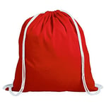 eBuyGB Cotton Drawstring Rucksack Children's Backpack, 2.7 L, Red