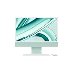 iMac 24-tommer Apple M3 med 8‑kjerners CPU, 10‑kjerners GPU / 24 GB / 1 TB SSD / Magic Mouse / Magic Keyboard med Touch ID og talltastatur / Grønn