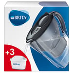 BRITA Marella fridge water filter jug, 2.4L - Graphite. Includes 3 x MAXTRA+ filter cartridges for reduction of chlorine, limescale and impurities - now in sustainable Smart Box packaging