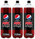 Pepsi Max No Sugar Cola Bottle 2L x 3
