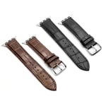 SKALO Läderarmband Krokodilmönster Apple Watch Series 1-3 38mm - Fler färger Svart