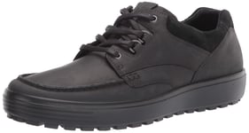 ECCO Men's Soft 7 TRED Moc Toe Tie Sneaker, Black/Black, 7/7. 5 UK