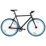 vidaXL Fixed gear cykel svart och blå 700c 51 cm 92258