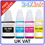 590 Ink Bottles for Canon Pixma MegaTank G4500 G4510 G4511 (Set of 4) non-com