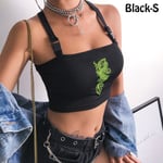 Tank Top Crop Tops Dragon Embroidery S