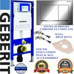 Geberit Duofix UP320 toilet frame FULL SET sigma 30 bright chrome WC 5 in 1