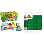 LEGO 10913 Duplo Classic La Boîte de Briques Jeu De Construction avec Rangement & 10980 Duplo La Plaque De Construction Verte, Socle de Base pour Assemblage et Exposition