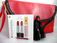 ELIZABETH ARDEN Lipstick + Lip Gloss Gift Set 3 x Full Sizes With Red Bag