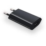 Waytex Chargeur USB 5V - 1A Prise Adaptateur Secteur Universel USB Chargeur pour iPhone, iPad, Smartphone Android Smartwatch, Tablette, Écouteurs, Couleur Noir