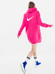 WOMENS NIKE SWOOSH HOODIE DRESS SIZE XS (AO2273 674) PINK / WHITE