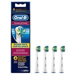 Oral-B Genuine Floss Action Replacement White Toothbrush Heads, Refills for Electric Toothbrush, Pack of 4
