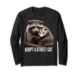 Adopt A Street Cat Shirt Funny Opossum Raccoon Skunk Vintage Long Sleeve T-Shirt