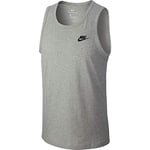 Nike Sportswear Men's Sleeveless T-Shirt, mens, Sleeveless Shirt, BQ1260, Dark Grey Heather/Black, 3XL