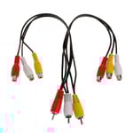 1pc 3 Rca Male Jack To 6 Rca Female Plug Splitter Audio Video Av Adapt