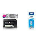 Epson EcoTank ET-2750 A4 Print/Scan/Copy Wi-Fi Printer, Black & EcoTank 102 Cyan Ink Bottle