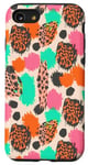 iPhone SE (2020) / 7 / 8 Cool Beige, Pink and Orange Spotted Cheetah Mix Print Case