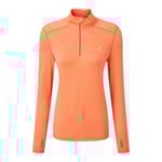 Ronhill Tech Thermal 1/2 Zip Tee Dam Stl. 44 - Orange Mellanlager för komfortabel löpning
