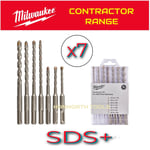 Milwaukee Contractor Drill Bit Set x7 SDS+ Plus Hammer Masonry Stone Concrete