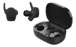 STREETZ Wireless stay-in-ear earbuds with charging case, sweat resista