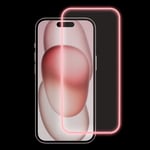 iPhone 15 Pro Max Skjermbeskytter i Glass - Lysende Rosa Kant