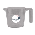 St@llion Grey 1 Litre Plastic Measuring Jugs with Soft Grip Rubber Handle, Measures Cup Container for Measure Liquid Oil Flour and Baking Items