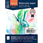 Vaessen Creative Papier Aquarelle Florence A6, Blanc Intense, 300 GSM, Qualité d'artiste, Surface Texturée, 100 Feuilles pour Peindre, Handlettering, Projets d'art et Plus