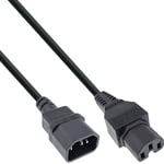 InLine 16811A câble électrique Noir 1 m Coupleur C14 Coupleur C15 - Cables électriques (1 m, Male connector / Female connector, Coupleur C14, Coupleur C15, Noir)