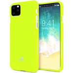 SATICK Jelly series [Thin Slim] Phone Case [Flexible] Pearl Glitter Jelly [Drop Protection] Reinforced TPU Case [Lightweight] Bumper Cover for（iPhone 11 Pro,Neon Yellow