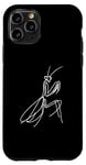 Coque pour iPhone 11 Pro Line Art Simple Dessin Artwork Praying Mantis Invertébré