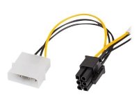 Lanberg - Strömadapter - 6-stifts PCIe-ström (hona) till 3 pin Molex - 15 cm - svart, gul