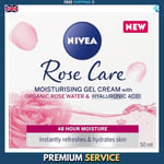 NIVEA Soft Rose 24h Day Cream (50 ml), Face Care with Rose Water and Hyaluron