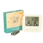 Hygrometer Klocka Rumstermometer Luftfuktighetsmätare LCD