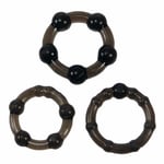 Me You Us Easy Squeeze Three Cock Ring Set Super Stretchy Beaded Penis Rings 3pk