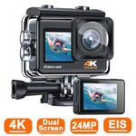4K Sony Action Camera Dual Screen 24MP Sports Camera WiFi Underwater Waterproof
