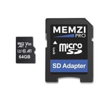 MEMZI PRO 64GB Micro SDXC Memory Card for DJI Phantom 4 Pro V2.0, 4 Pro/Pro+/Advanced/Advanced+ Drones - High Speed Class 10 100MB/s Read 70MB/s Write V30 A1 UHS-I U3 4K Recording with SD Adapter