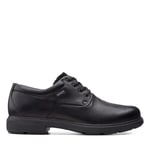 Clarks Un Tread Lo Gore-Tex 2 Leather Shoes in Black Wide Fit Size 10