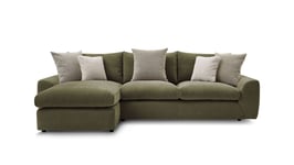 Canapé d'angle fixe 4 places BOBOCHIC X CONFORAMA LAZARE coloris vert